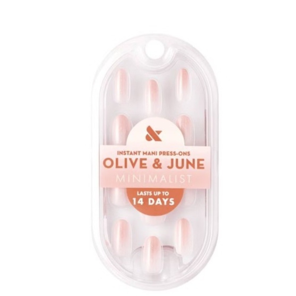Olive & June Minimalist Press-On Nails Rose Gradient Shimmer Oval Medium 32ct